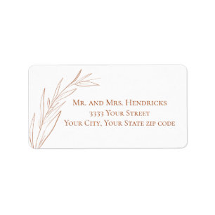 Simple Terra Cotta Wedding Return Address Label