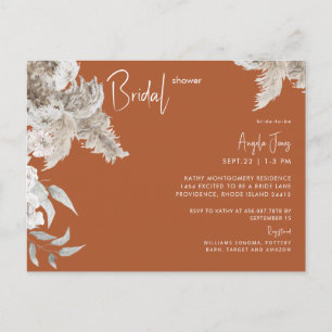 Simple Terracotta Bridal Shower  Postcard