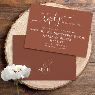 Simple Terracotta Calligraphy Script QR Code Enclosure Card