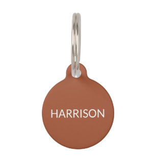 Simple terracotta custom name contact Info dog cat Pet Tag