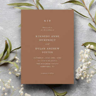 Simple Terracotta Elegant Wedding Invitation