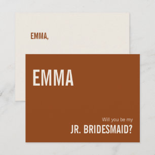 Simple Terracotta Junior Bridesmaid Proposal Card