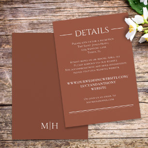Simple Terracotta Minimalist Website Detail's RSVP Enclosure Card