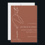 Simple Terracotta Modern Handwritten Script Save The Date<br><div class="desc">Create your own simple and modern wedding save the date with modern handwritten script typography and terracotta colour design.</div>