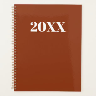 Simple terracotta modern typography year monogram planner