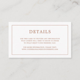 Simple Terracotta Monogram Elegant Wedding Enclosure Card