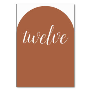 Simple Terracotta Rounded Table Number