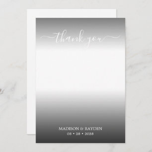 Simple Terracotta Script Overlay Wedding Photo Thank You Card