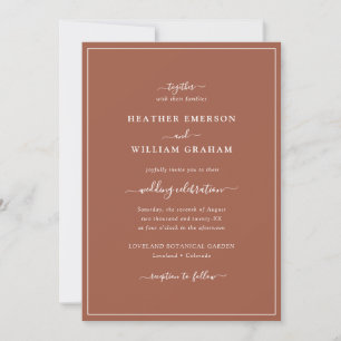 Simple Terracotta Wedding Invitation