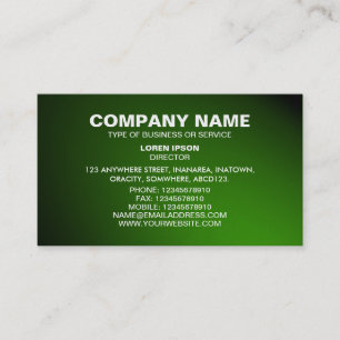 Simple Text 06 - Spotlit - Green (Gold) Business Card