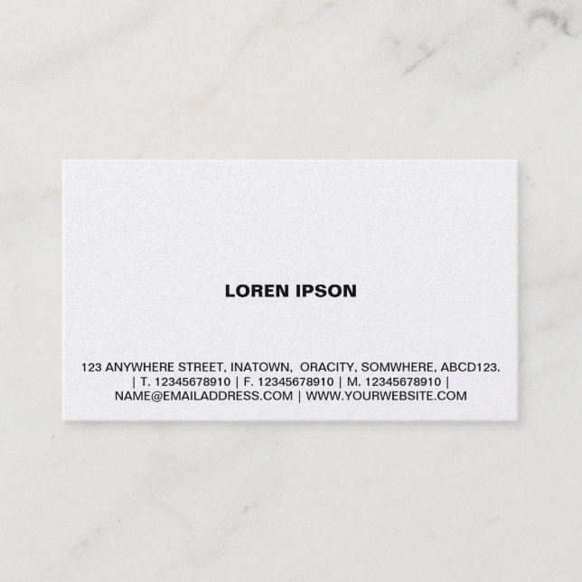 Simple Text 08 - White (Gold) Business Card (Front)