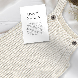 Simple Text Black White Baby Display Shower Invitation