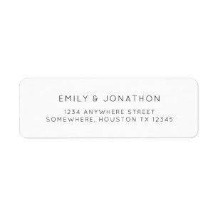 Simple Text Black White Return Name Address Label