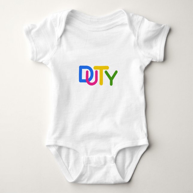 Simple text design baby bodysuit (Front)