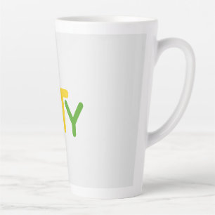 Simple text design latte mug