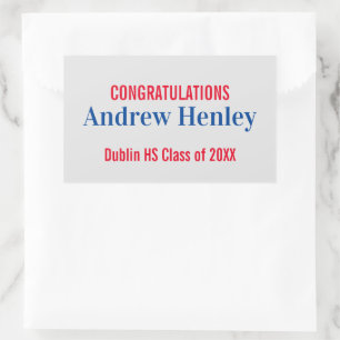 Simple Text Graduation Party Favour Rectangular Sticker
