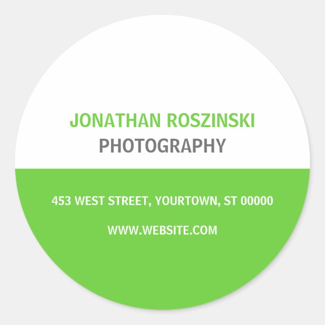 Simple Text Green Sticker (Front)