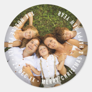Simple Text Merry Christmas Holiday Photo Sticker