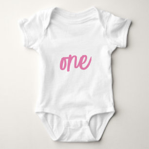 Simple Text “One” Baby Bodysuit
