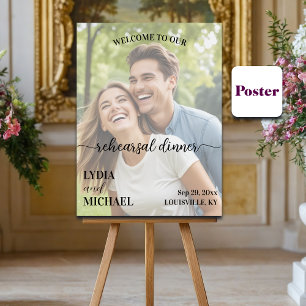 Simple Text Overlay Photo Rehearsal Dinner Poster