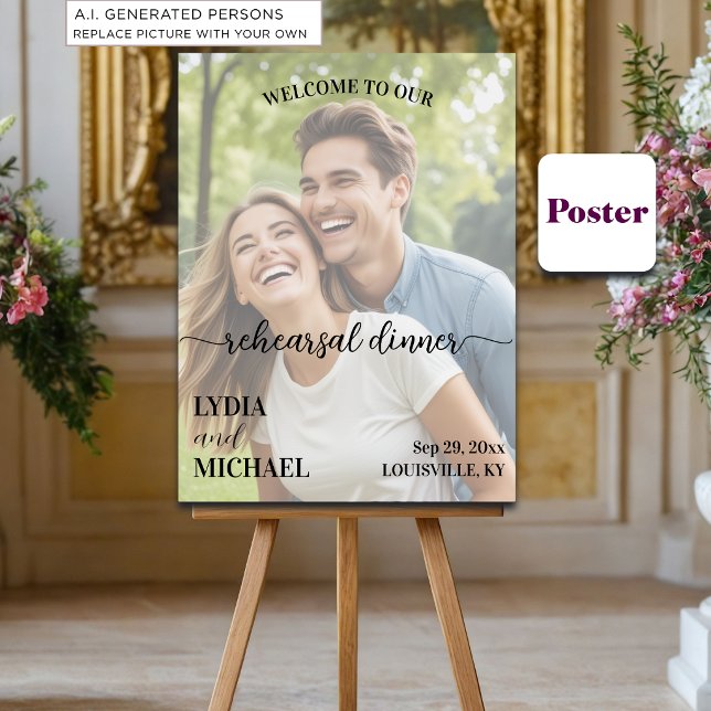 Simple Text Overlay Photo Rehearsal Dinner Poster (Creator Uploaded)