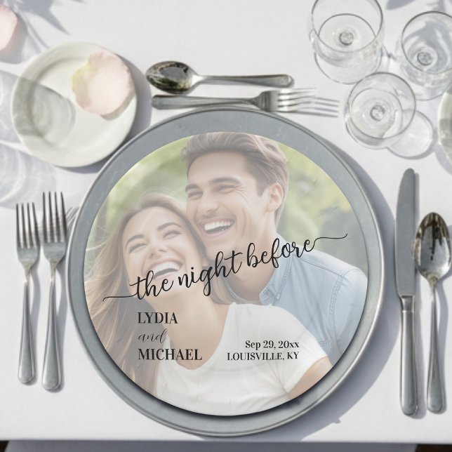 Simple Text Overlay Photo The Night Before Paper Plate (Creator Uploaded)