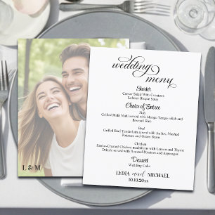 Simple Text Photo Overlay Wedding Menu