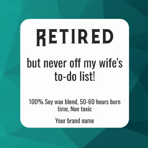 Simple Text retirement candle stickers
