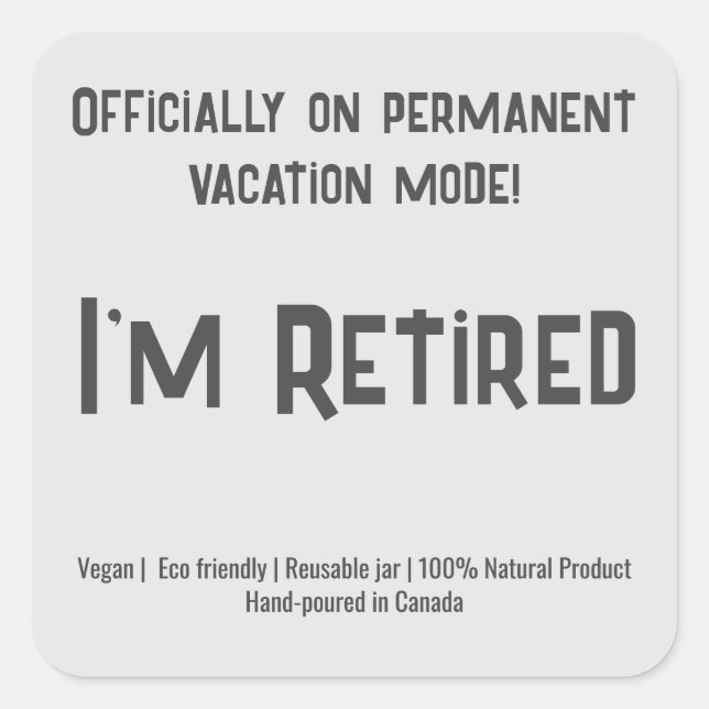 Simple Text retirement candle stickers (Front)