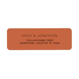 Simple Text Terracotta Return Name Address Return Address Label
