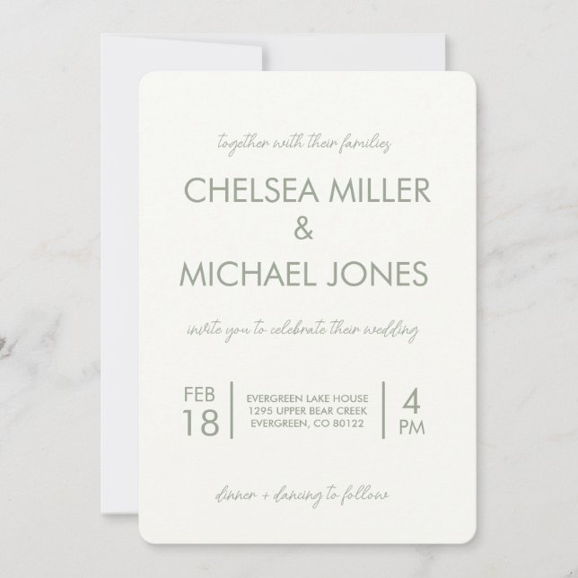 Simple Text Wedding Invitation (Front)