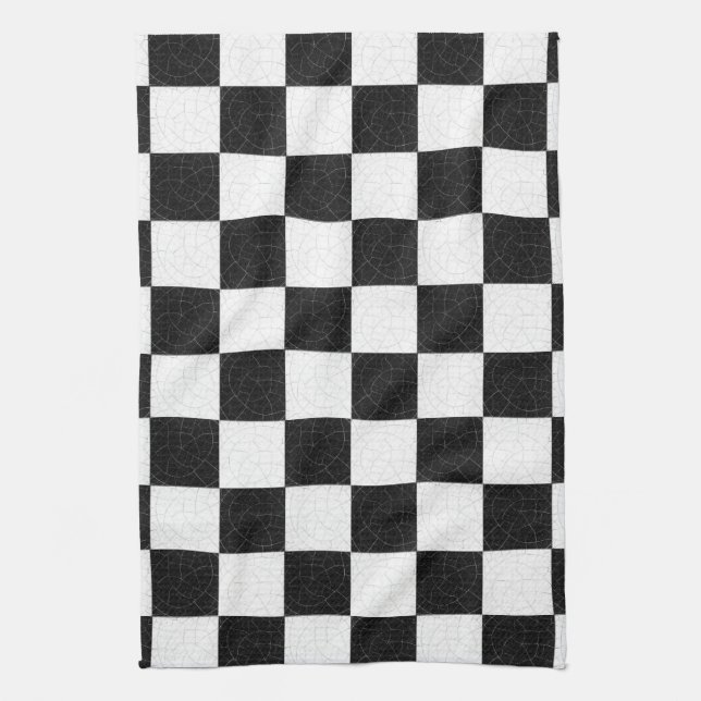 Simple textured chequerboard tea towel (Vertical)