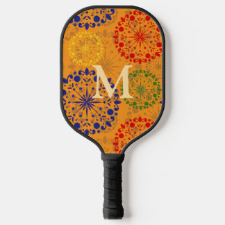 Simple textured snowy mandala pickleball paddle