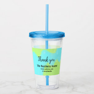 Simple thank you add business name details text t acrylic tumbler
