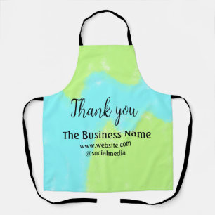 Simple thank you add business name details text  t apron