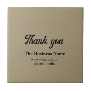 Simple thank you add business name details text t ceramic tile