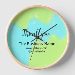 Simple thank you add business name details text  t clock