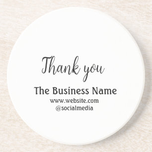 Simple thank you add business name details text  t coaster