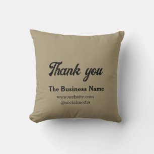 Simple thank you add business name details text t cushion