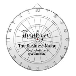 Simple thank you add business name details text t dartboard