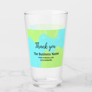 Simple thank you add business name details text t glass