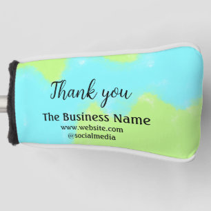 Simple thank you add business name details text t golf head cover