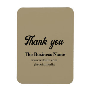 Simple thank you add business name details text t magnet