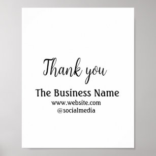 Simple thank you add business name details text  t poster