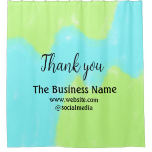 Simple thank you add business name details text t shower curtain