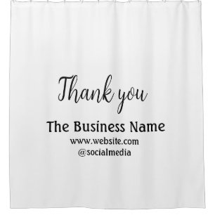 Simple thank you add business name details text t shower curtain