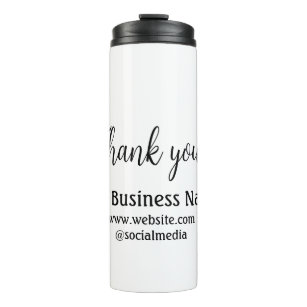 Simple thank you add business name details text  t thermal tumbler