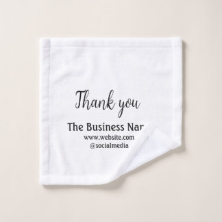 Simple thank you add business name details text  t wash cloth