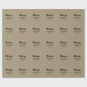 Simple thank you add business name details text t wrapping paper