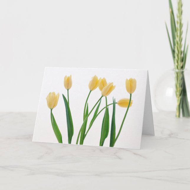Simple Thank You Card - Yellow Tulips (Front)